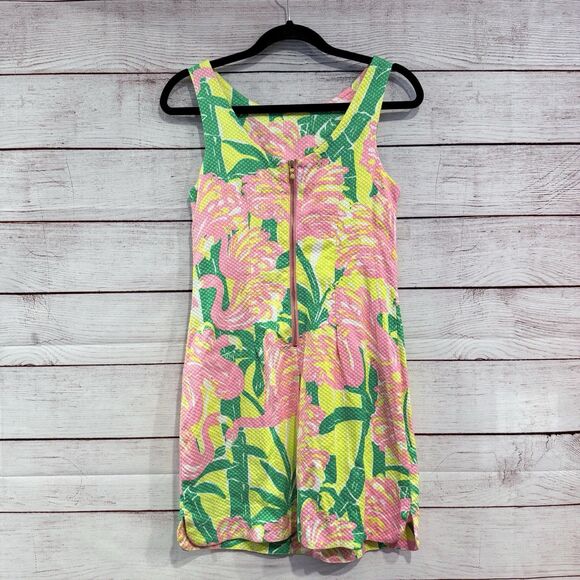 Lilly Pulitzer for Target Pink Flamingo Fan Dance Shift Dress Size 6 Sleeveless - Picture 3 of 13